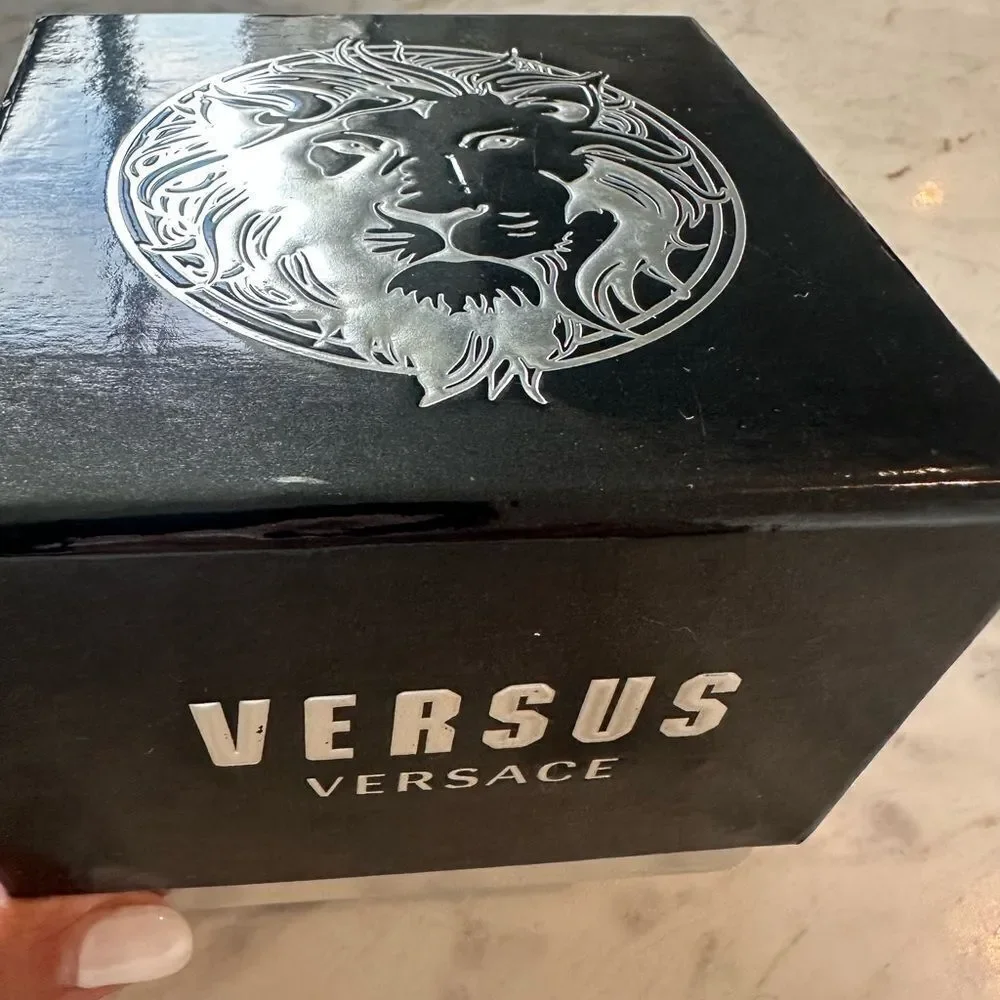 Versus Versace Metallic Timepiece with Lion Emblem Box